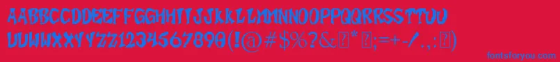 SuperBonus Font – Blue Fonts on Red Background