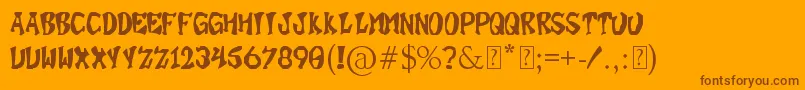 Fonte SuperBonus – fontes marrons em um fundo laranja
