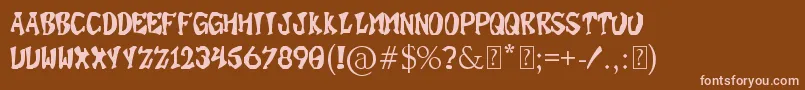 SuperBonus Font – Pink Fonts on Brown Background