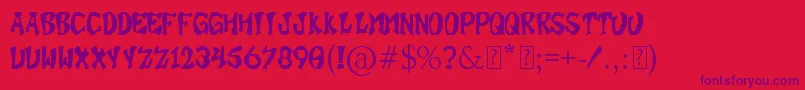 SuperBonus Font – Purple Fonts on Red Background