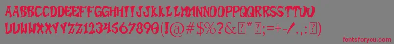 SuperBonus Font – Red Fonts on Gray Background