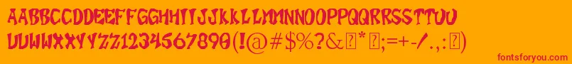 SuperBonus Font – Red Fonts on Orange Background