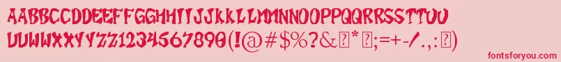 SuperBonus Font – Red Fonts on Pink Background