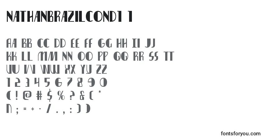 Schriftart Nathanbrazilcond1 1 – Alphabet, Zahlen, spezielle Symbole