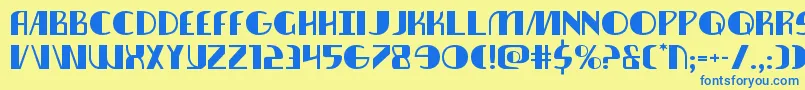 フォントnathanbrazilexpand1 1 – 青い文字が黄色の背景にあります。