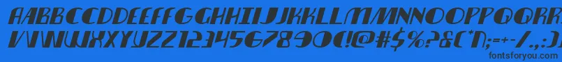 nathanbrazilexpandital1 1 Font – Black Fonts on Blue Background