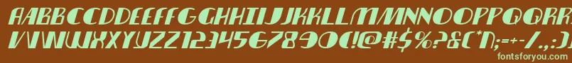 フォントnathanbrazilexpandital1 1 – 緑色の文字が茶色の背景にあります。