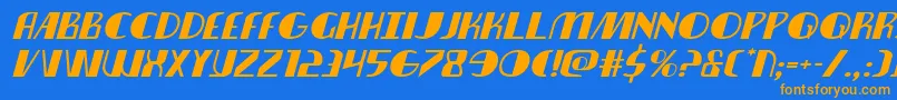 nathanbrazilexpandital1 1 Font – Orange Fonts on Blue Background