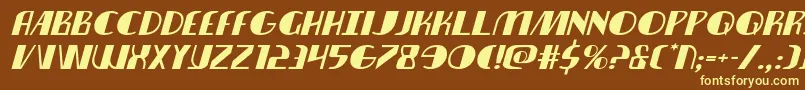 nathanbrazilexpandital1 1-fontti – keltaiset fontit ruskealla taustalla