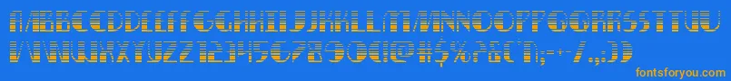 Weitere Informationen zur nathanbrazilgrad1 1-Schriftart nathanbrazilgrad1 1-Schriftart – Orangefarbene Schriften auf blauem Hintergrund