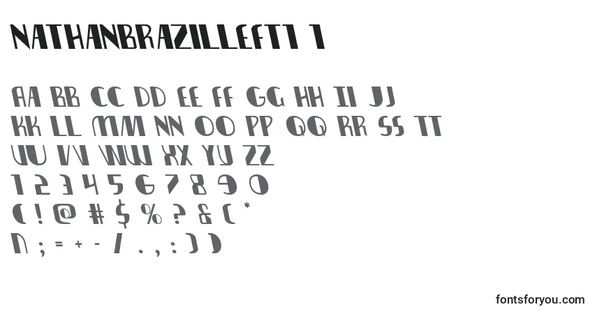 Schriftart Nathanbrazilleft1 1 – Alphabet, Zahlen, spezielle Symbole