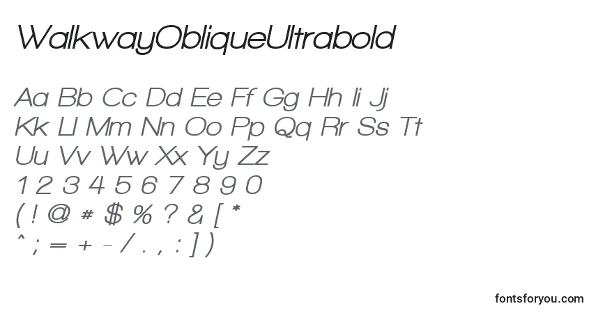 A fonte WalkwayObliqueUltrabold – alfabeto, números, caracteres especiais