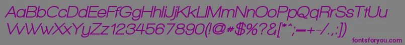 WalkwayObliqueUltrabold-Schriftart – Violette Schriften auf grauem Hintergrund