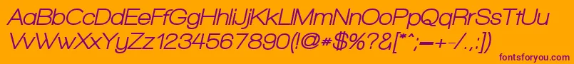 フォントWalkwayObliqueUltrabold – オレンジの背景に紫のフォント