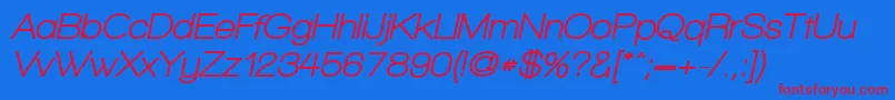 フォントWalkwayObliqueUltrabold – 赤い文字の青い背景