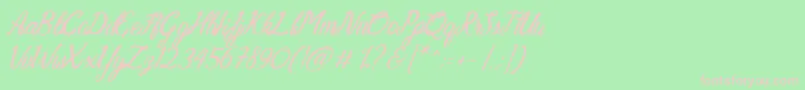 Nathasya Font – Pink Fonts on Green Background