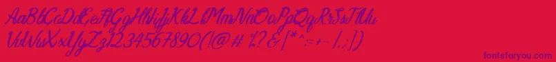 Nathasya Font – Purple Fonts on Red Background