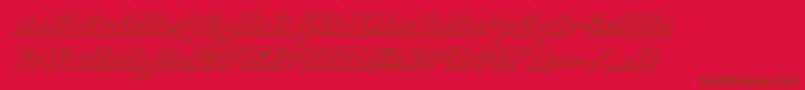 nationalexpress3dital-Schriftart – Braune Schriften auf rotem Hintergrund