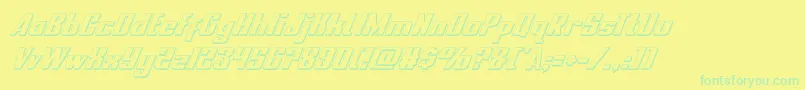 nationalexpress3dital Font – Green Fonts on Yellow Background