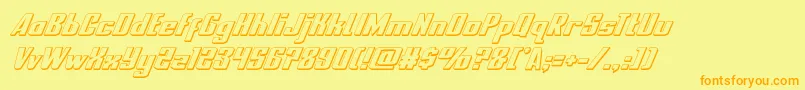 nationalexpress3dital Font – Orange Fonts on Yellow Background