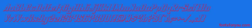 nationalexpress3dital Font – Red Fonts on Blue Background