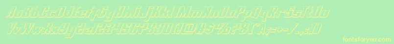 フォントnationalexpress3dital – 黄色の文字が緑の背景にあります