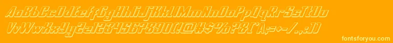 nationalexpress3dital Font – Yellow Fonts on Orange Background