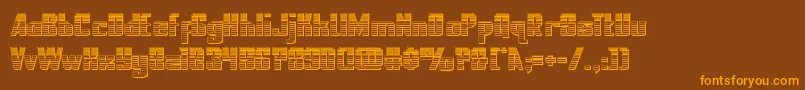 nationalexpresschrome-Schriftart – Orangefarbene Schriften auf braunem Hintergrund