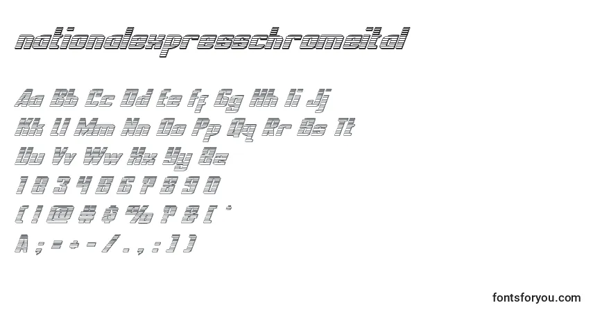 Шрифт Nationalexpresschromeital – алфавит, цифры, специальные символы