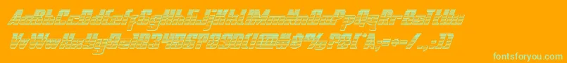 nationalexpresschromeital Font – Green Fonts on Orange Background