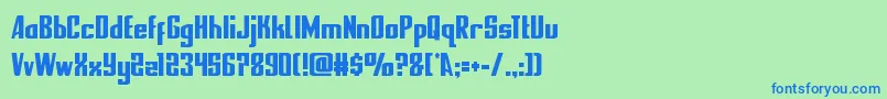 nationalexpresscond Font – Blue Fonts on Green Background