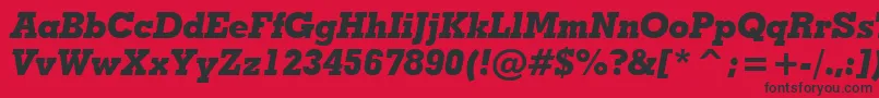 GeometricSlabserif703ExtraBoldItalicBt Font – Black Fonts on Red Background