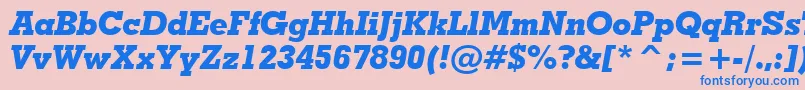 GeometricSlabserif703ExtraBoldItalicBt Font – Blue Fonts on Pink Background
