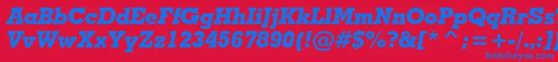 GeometricSlabserif703ExtraBoldItalicBt Font – Blue Fonts on Red Background