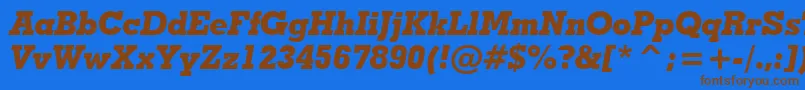 GeometricSlabserif703ExtraBoldItalicBt Font – Brown Fonts on Blue Background