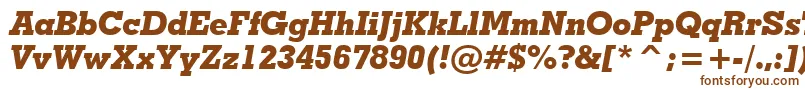 Шрифт GeometricSlabserif703ExtraBoldItalicBt – коричневые шрифты на белом фоне