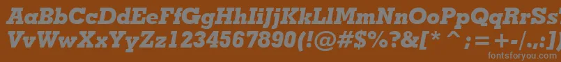 GeometricSlabserif703ExtraBoldItalicBt-Schriftart – Graue Schriften auf braunem Hintergrund