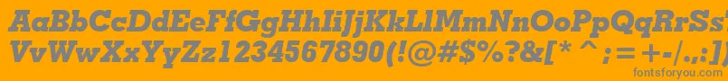 Czcionka GeometricSlabserif703ExtraBoldItalicBt – szare czcionki na pomarańczowym tle