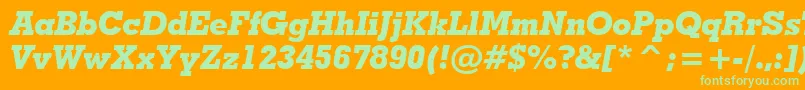 GeometricSlabserif703ExtraBoldItalicBt Font – Green Fonts on Orange Background