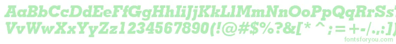 GeometricSlabserif703ExtraBoldItalicBt Font – Green Fonts on White Background