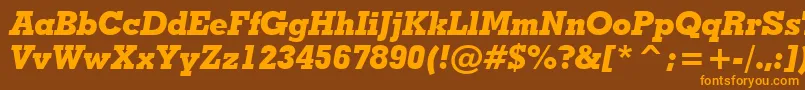 GeometricSlabserif703ExtraBoldItalicBt Font – Orange Fonts on Brown Background