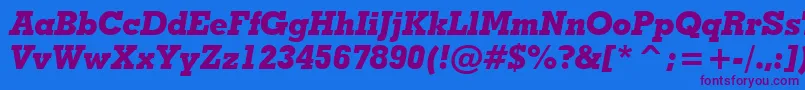 GeometricSlabserif703ExtraBoldItalicBt Font – Purple Fonts on Blue Background
