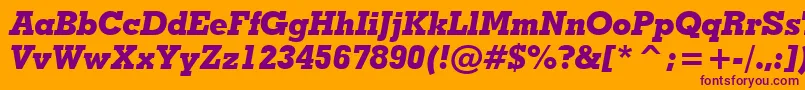 GeometricSlabserif703ExtraBoldItalicBt Font – Purple Fonts on Orange Background