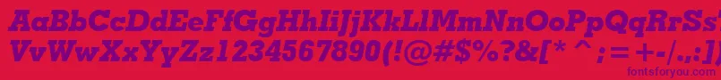 GeometricSlabserif703ExtraBoldItalicBt Font – Purple Fonts on Red Background