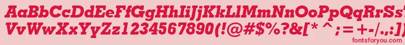GeometricSlabserif703ExtraBoldItalicBt Font – Red Fonts on Pink Background