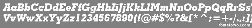 GeometricSlabserif703ExtraBoldItalicBt-fontti – valkoiset fontit harmaalla taustalla