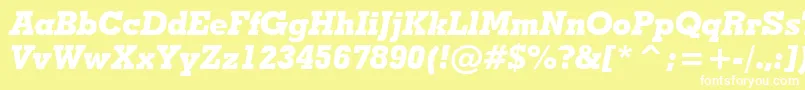 GeometricSlabserif703ExtraBoldItalicBt Font – White Fonts on Yellow Background