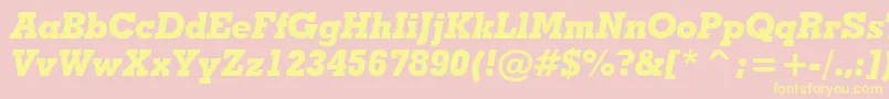 GeometricSlabserif703ExtraBoldItalicBt Font – Yellow Fonts on Pink Background