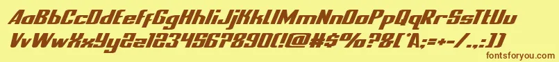nationalexpressexpandital Font – Brown Fonts on Yellow Background