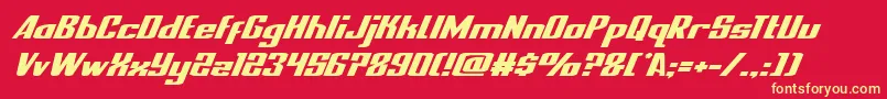 nationalexpressexpandital Font – Yellow Fonts on Red Background